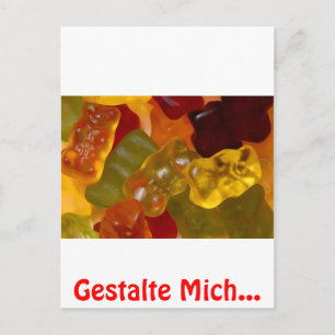 Carte Postale Viele bunte Gummibärchen