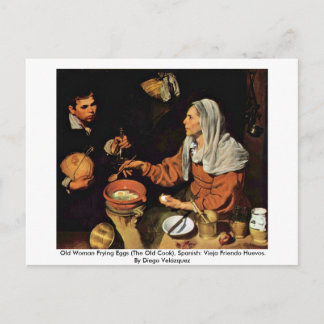 Carte Postale Vielle Femme Frying Oeufs (The Old Cook)