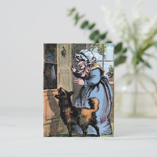 Carte Postale Vielle mère Hubbard et son chien (Debout devant)