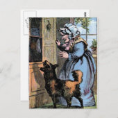 Carte Postale Vielle mère Hubbard et son chien (Devant / Derrière)