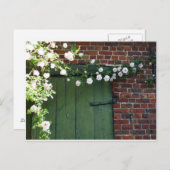 Carte Postale Vielle porte et rose (Devant / Derrière)