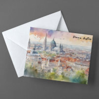 Vienne Autriche aquarelle peinture Panorama