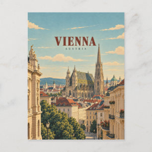 Carte Postale Vienne Autriche Art de Voyage Rétro