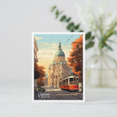Carte Postale Vienne Autriche Illustration Vintage voyage d'art (Debout devant)
