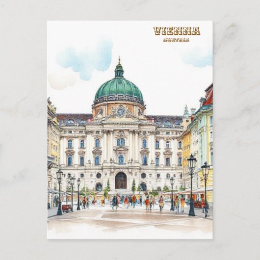 Carte Postale Vienne Autriche peinture aquarelle (Devant)