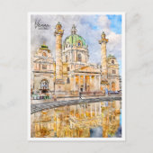 Carte Postale Vienne Autriche vintage voyage aquarelle (Devant)