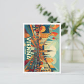 Carte Postale Vienne Autriche Voyage artistique coloré (Debout devant)