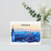 Carte Postale Vienne Autriche Watercolor City View (Debout devant)