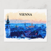Carte Postale Vienne Autriche Watercolor City View (Devant)