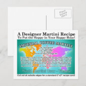 Carte Postale Vienne, Imperial Coffee World Tour Martini Recette (Devant / Derrière)