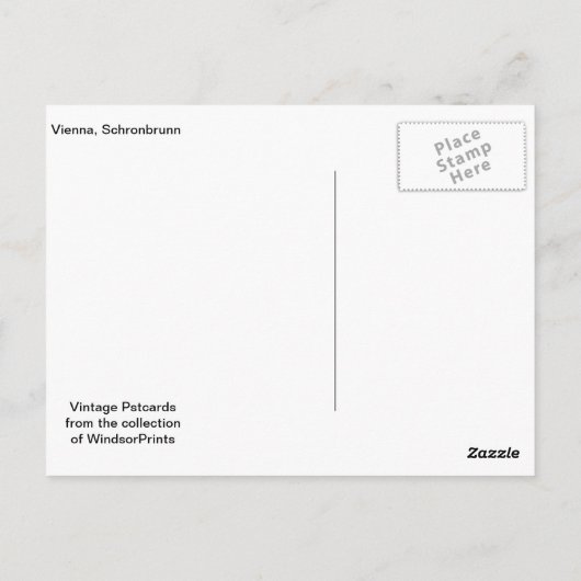 Carte Postale Vienne, Palais Schronbrunn, Autriche (Dos)