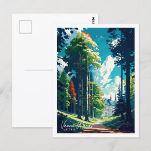 Carte Postale Vienne Woods Autriche lieu de voyage vintage