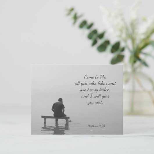 Carte Postale Viens à Moi, je te reposerai, Matt 11:28 (Debout devant)