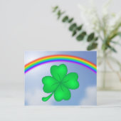 Carte Postale Vierblättriges Kleeblatt mit Regenbogen (Debout devant)