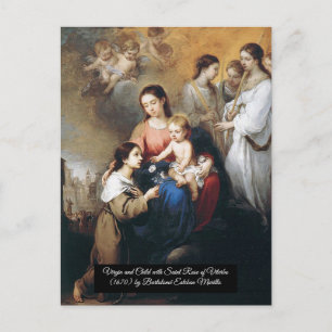 Carte Postale Vierge à l'Enfant avec Sainte Rose