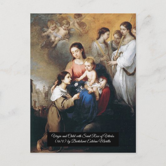 Carte Postale Vierge à l'Enfant avec Sainte Rose (Devant)