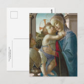 Carte Postale Vierge à l'Enfant avec un ange, Sandro Botticelli (Devant / Derrière)
