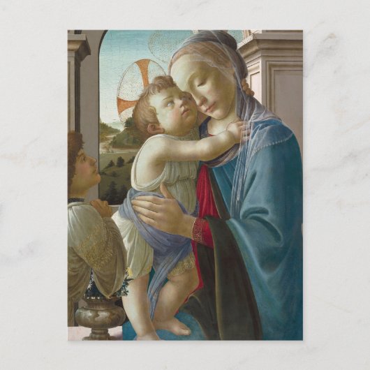 Carte Postale Vierge à l'Enfant avec un ange, Sandro Botticelli (Devant)