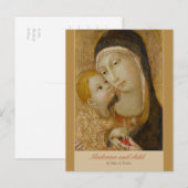 Carte Postale Vierge à l'Enfant de tendresse de Sano di Pietro C (Devant / Derrière)