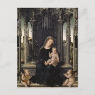 Carte Postale Vierge à l'Enfant et anges musiciens par Orley