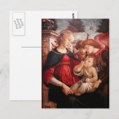Carte Postale 'Vierge à l'enfant et deux anges' (Devant / Derrière)