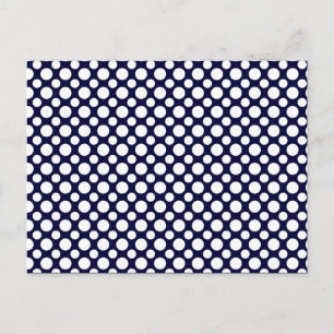 Carte postale vierge à pois bleue blanche