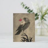 Carte postale vierge avec amour de corbeau (Debout devant)