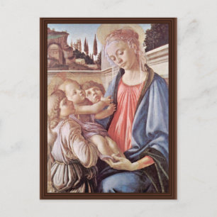 Carte Postale Vierge Avec Deux Anges, Par Sandro Botticelli