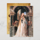 Carte Postale VIERGE AVEC ENFANT ET ANGELS, Parchemin (Devant / Derrière)