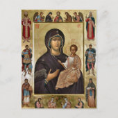 Carte Postale Vierge avec saints Orthodoxe Icône chrétienne (Devant)
