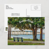 Carte postale vierge Banc et pont du parc de Navar (Devant / Derrière)