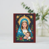Carte Postale Vierge catholique chrétienne Marie Noël (Debout devant)