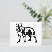 Carte postale vierge de chiot Pit Bull (Debout devant)