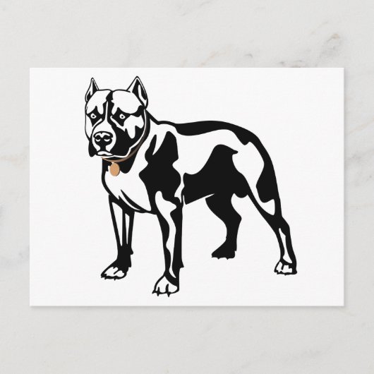 Carte postale vierge de chiot Pit Bull (Devant)