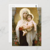 Carte Postale Vierge de Jésus Rose et Enfant Enfant (Devant / Derrière)