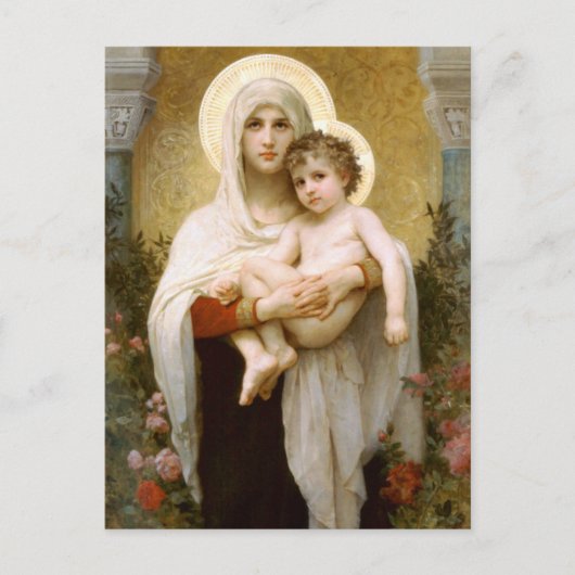 Carte Postale Vierge de Jésus Rose et Enfant Enfant (Devant)