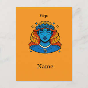 Carte Postale Vierge Déesse Céleste - Art du Zodiaque Esthétique