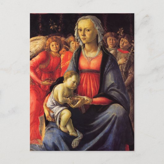 Carte Postale Vierge & Enfant et cinq anges de Botticelli Postc (Devant)