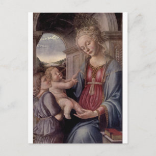 Carte Postale Vierge et enfant avec ange par Fra Lippo Lippi