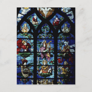 Carte Postale Vierge et Enfant avec anges et portraits reflet