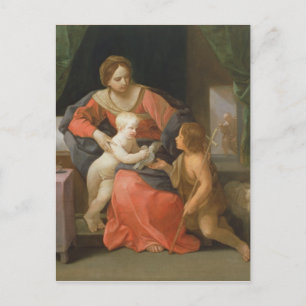 Carte Postale Vierge et enfant avec Saint Jean le Baptiste
