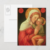 Carte Postale Vierge et enfant, c.1465 (huile sur panneau) (Devant / Derrière)