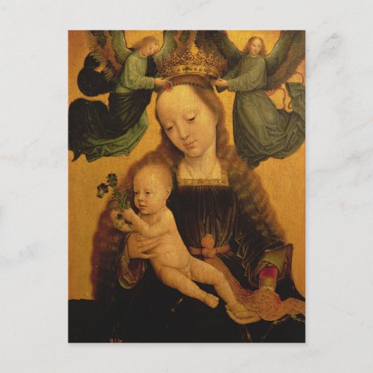 Carte Postale Vierge et enfant couronné par deux anges, c.1520 (Devant)