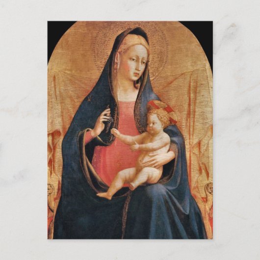 Carte Postale Vierge et enfant des raisins par Fra Angelico (Devant)