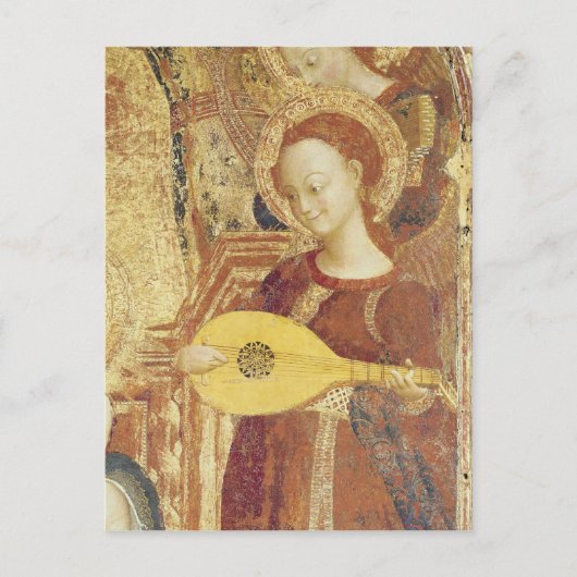 Carte Postale Vierge et enfant Enthroné de six anges (Devant)