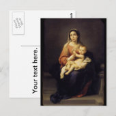 Carte Postale Vierge et Enfant - Vierge Marie - Murillo (Devant / Derrière)