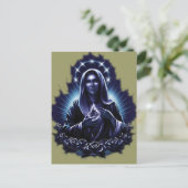 Carte Postale Vierge Marie à fleurs violettes (Debout devant)