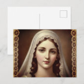 Carte Postale Vierge Marie de style rétro (Devant / Derrière)