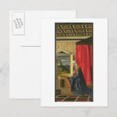 Carte Postale Vierge Marie, du diptyque Annonciation (huile sur (Devant / Derrière)