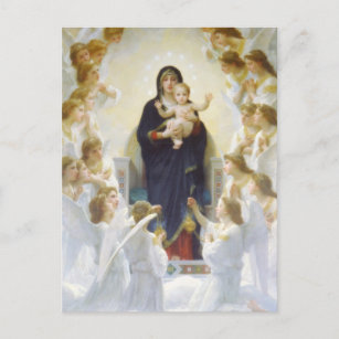 Carte Postale Vierge Marie et Jésus avec anges